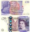 Великобритания 20 фунтов. 2007 год.