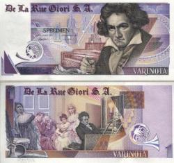 Печатная фабрика "De La Rue" промо банкнота "Бетховен"  