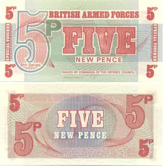 Великобритания 5 пенсов ( армейский ваучер)