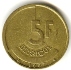 Бельгия 5 франков тип 1986-1993 года. "BELGIQUE"