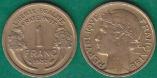 Франция 1 франк 1937 года.