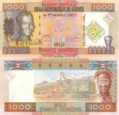 Гвинея 1000 франков.  2010 год