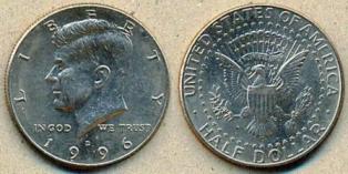 США. 1/2 доллара. 1996 год.