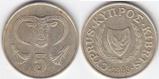 Кипр 5 центов образца 1991-1998 года.