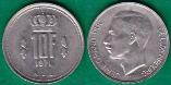 Люксембург 10 франков 1971 года