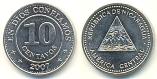 Никарагуа 10 центаво  2007 года.