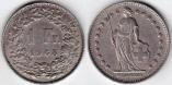 Швейцария 1 франк 1968 года